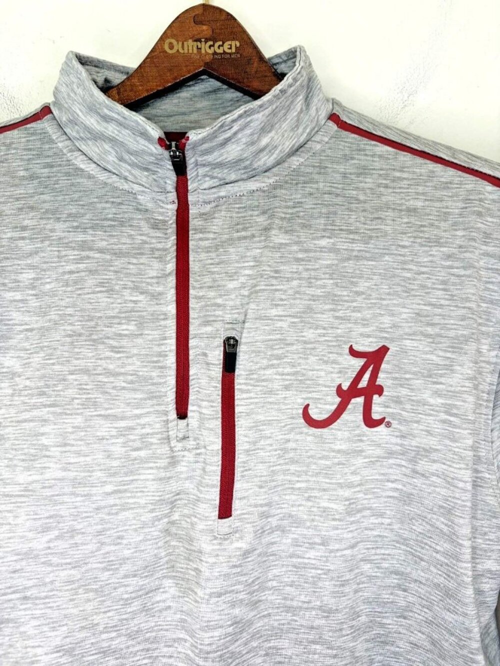 Colosseum Alabama Crimson Tide Quarter Zip Pullover Shirt Men's M Performance